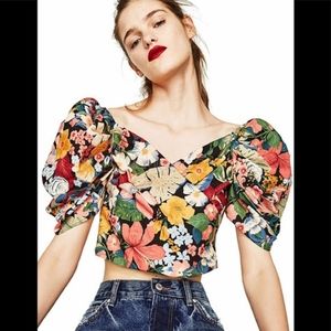 ZARA floral crop top